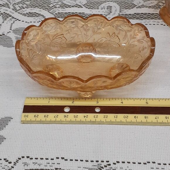 Jeanette Florigold carnival Depression glass, 3-pc bundle - Picture 5 of 9